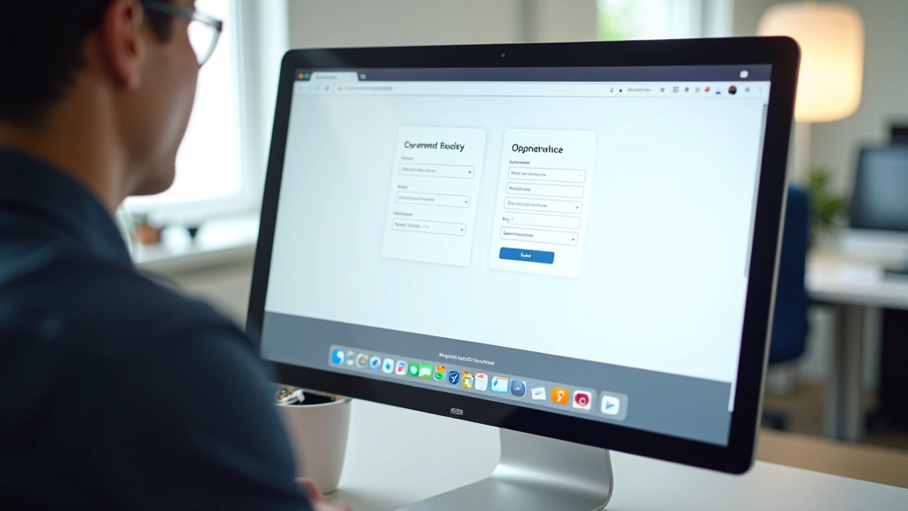 Nahaufnahme eines Computer-Monitors mit zwei verschiedenen Button-Designs auf dem Bildschirm